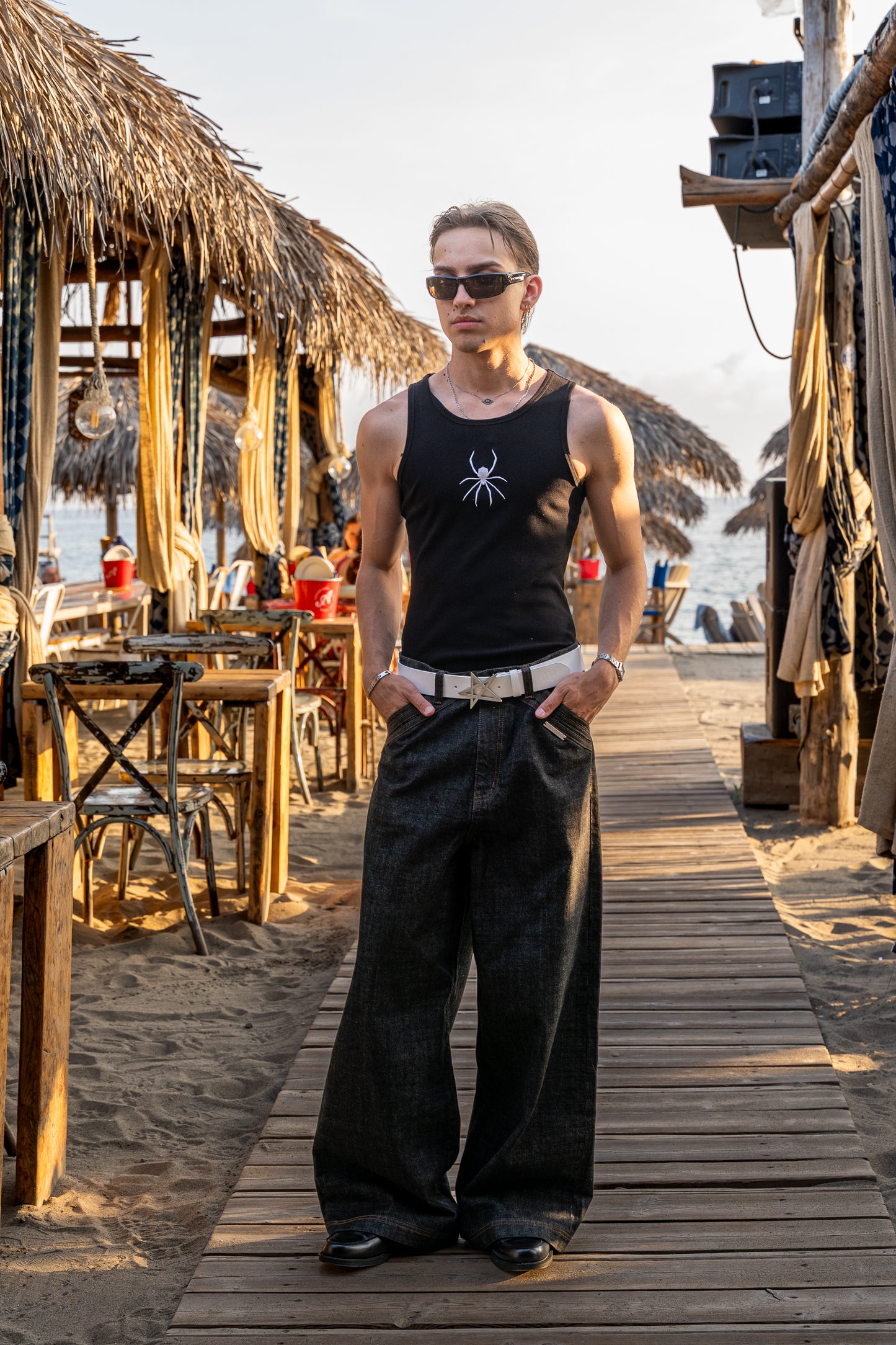 CHILL "Spider" Tank Top Black