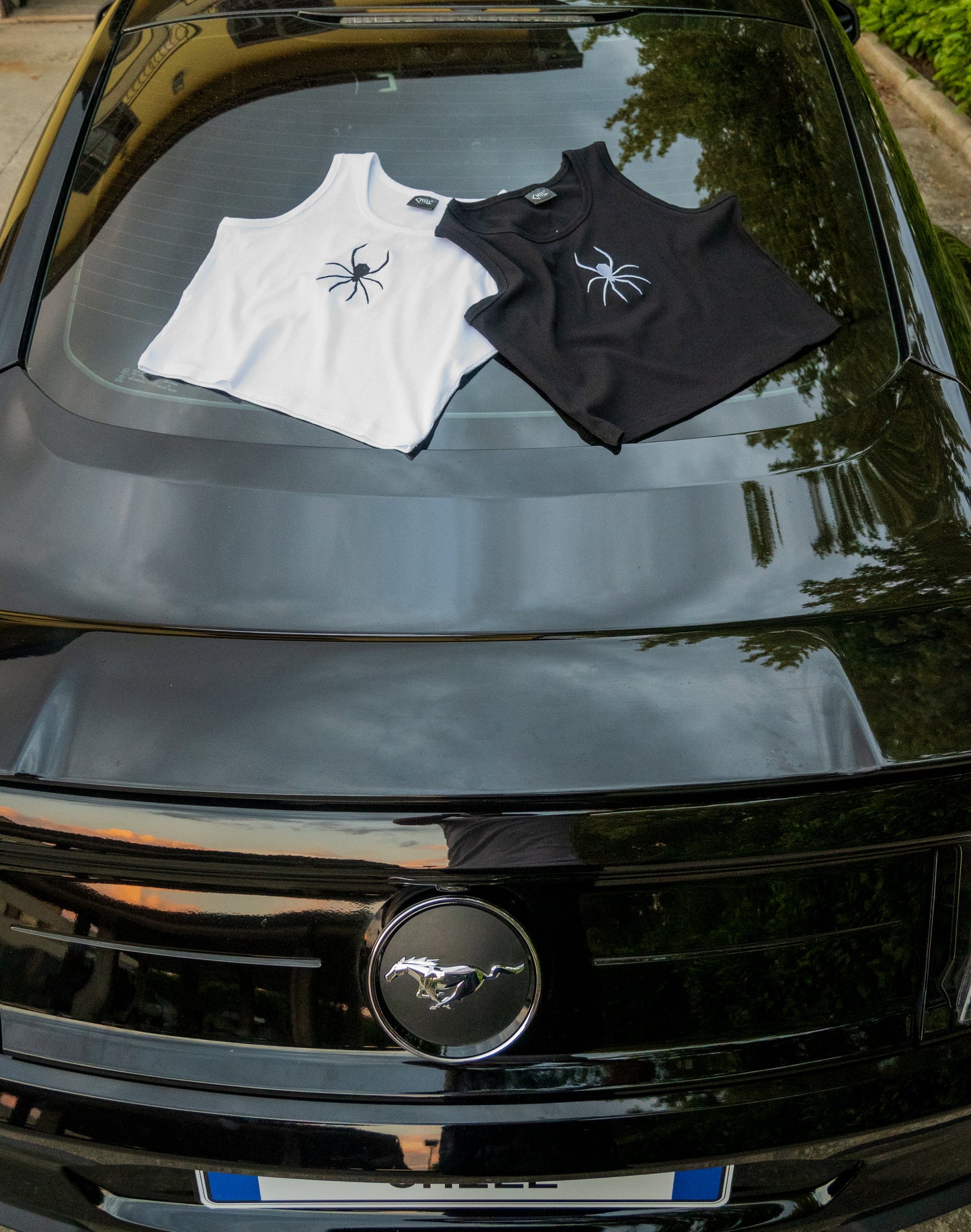 CHILL "Spider" Crop Top White