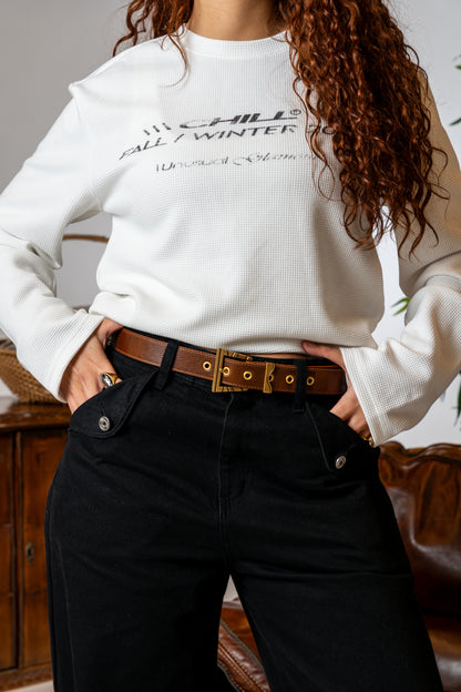 "Unusual" Waffle Long Sleeve