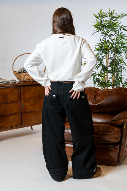 "Unusual" Selvedge Denim Baggy Black