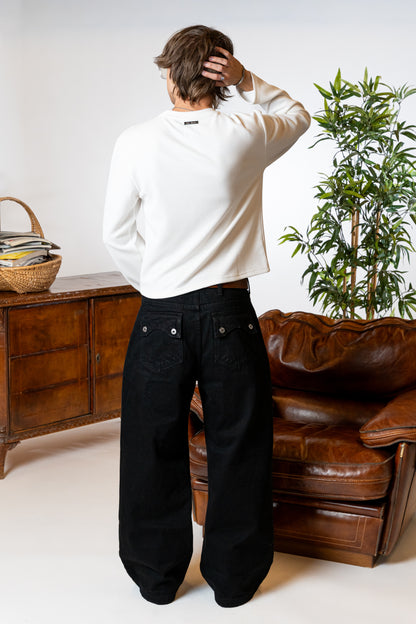 "Unusual" Selvedge Denim Baggy Black