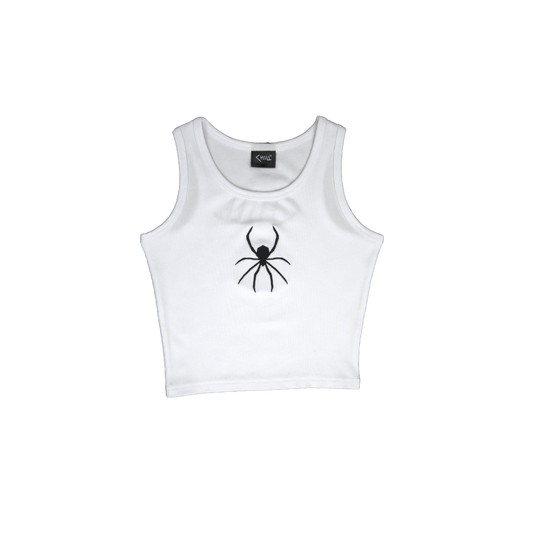 CHILL "Spider" Crop Top White